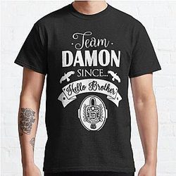Vampire Diaries T-Shirts- Team Damon Since Hello Brothers Classic T-Shirt RB1312 [ID853]
