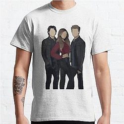 Vampire Diaries T-Shirts- Elena Gilbert &amp; Salvatore Brothers Classic T-Shirt RB1312 [ID851]