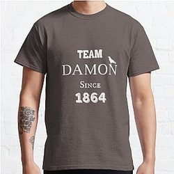 Vampire Diaries T-Shirts- Team Damon since 1864 (white) #3 Classic T-Shirt RB1312 [ID845]