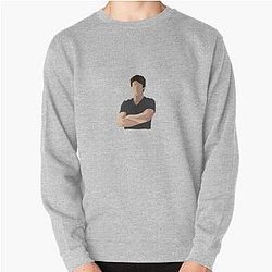 Vampire Diaries Sweatshirts - Damon Salvatore Sticker Pullover Sweatshirt RB2904