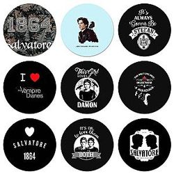 Vampire Diaries Pins - Stefan Damon Salvatore Icons Pins Decoration