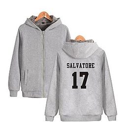 Vampire Diaries Jackets-Salvatore 17 Mystic Falls Timberwolves Super Warm Jacket