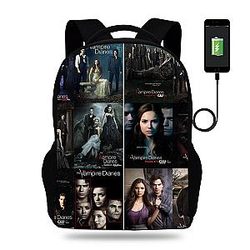 Vampire Diaries Backpacks - Knapsack Men Women USB Charging Travel Bags