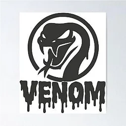 Venom Apparel Snake White Logo Poster