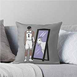 Victor Wembanyama Mirror GOAT Throw Pillow