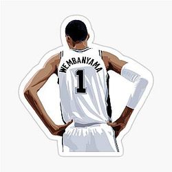Victor Wembanyama Back White Above Waist Sticker