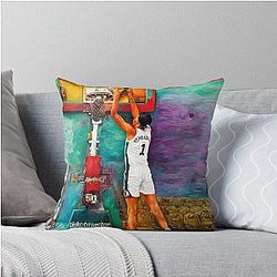 Victor Wembanyama Paint Art Throw Pillow