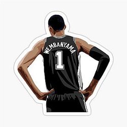 Victor Wembanyama Back Black Above Waist Sticker