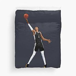 Victor Wembanyama Layup Black Qiangy Duvet Cover
