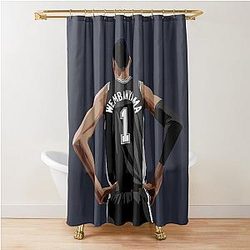 Victor Wembanyama Back Above Waist Bath Shower Curtain