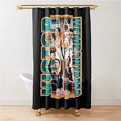 Victor Wembanyama Basketball Art - Wemby Shower Curtain