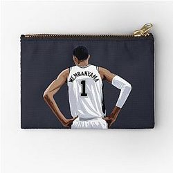 Victor Wembanyama Vector Back White Above Waist Zipper Pouch