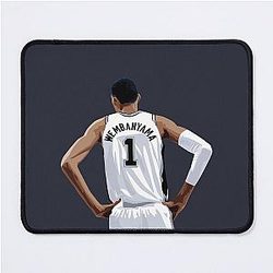 Victor Wembanyama Back White Above Waist Qiangy Mouse Pad