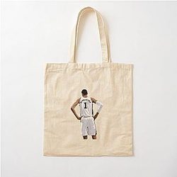 Victor Wembanyama Back White Cotton Tote Bag