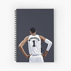 Victor Wembanyama Back White Waist Qiang Spiral Notebook