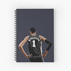 Victor Wembanyama Black Spiral Notebook