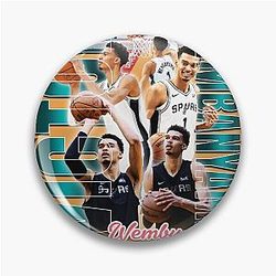Victor Wembanyama Basketball Art - Wemby Action Shots Pin