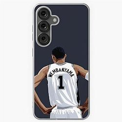 Victor Wembanyama Vector Back White Above Waist Qiangy Samsung Galaxy Soft Case