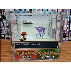 Suicune Encounter, Suicune 3D Diorama Cube, Suicune Handmade Crystal Diorama Cube
