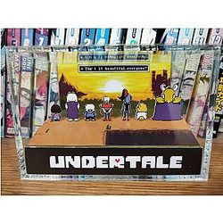 Undertale Diorama - Sunset Together (Undertale Ending) LAR, Undertale 3D Diorama Cube