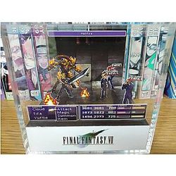 Final Fantasy VII Diorama - Cloud in Battle, Final Fantasy 3D Diorama Cube