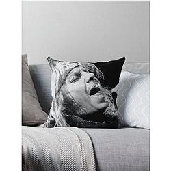 Vince Neil BW Photograph Throw Pillow