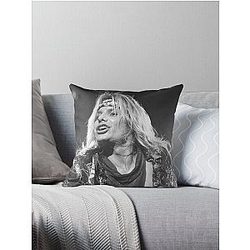 Vince Neil BW Photograph Throw Pillow