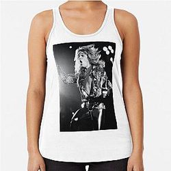 Vince Neil BW Photograph Racerback Tank Top