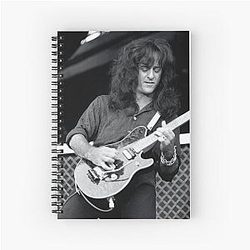 Steve Stevens - Vince Neil Band BW Photograph Spiral Notebook