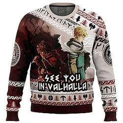 See You In Valhalla Vinland Saga Ugly Christmas Sweater