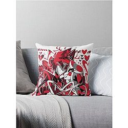 of Charlie + Alastor 2023 Hazbin Hotel V-day Inspired Fanmerch (White BG) Throw Pillow