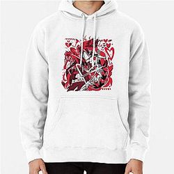 of Charlie + Alastor 2023 Hazbin Hotel V-day Inspired Fanmerch (White BG) Pullover Hoodie