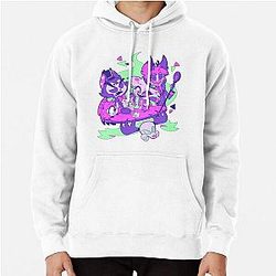 Alastor Husk Nifty and Angel Dust Playing Cards - Hazbin Hotel  Pullover Hoodie