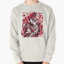 of Charlie + Alastor 2023 Hazbin Hotel V-day Inspired Fanmerch (White BG) Pullover Sweatshirt