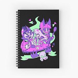 Alastor Husk Nifty and Angel Dust Playing Cards - Hazbin Hotel  Spiral Notebook