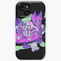 Alastor Husk Nifty and Angel Dust Playing Cards - Hazbin Hotel  iPhone Tough Case