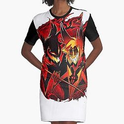 Hazbin Hotel m-erch vivziepop m-erch a-lastor and his Shadow Essential Graphic T-Shirt Dress