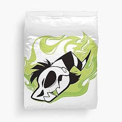 Vivziepop Merch Helluva Boss Flaming Skull Duvet Cover