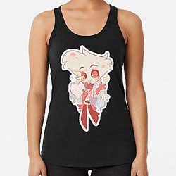 AngelDust Hazbin Hotel Vivziepop Chibi Sticker Racerback Tank Top