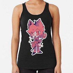 Alastor Hazbin Hotel Vivziepop Chibi Sticker Racerback Tank Top
