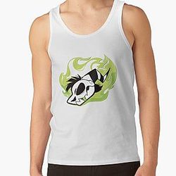 Vivziepop Merch Helluva Boss Flaming Skull Tank Top