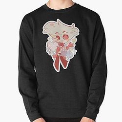 AngelDust Hazbin Hotel Vivziepop Chibi Sticker Pullover Sweatshirt
