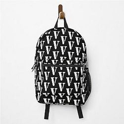 Vlone logo White On Black Backpack  Backpack