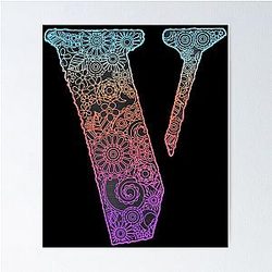 Vlone and floral motifs , cool V Poster
