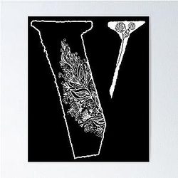 Vlone with floral motifs , cute design for V Poster
