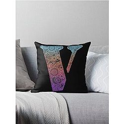 Vlone and floral motifs , cool V Throw Pillow