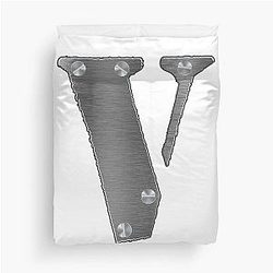 Vlone and silver screw , cool design for V Duvet Cover