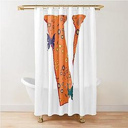 Vlone Angles with Butterflies Shower Curtain