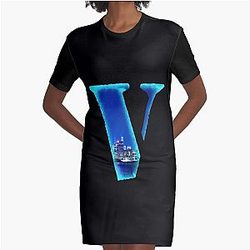 Vlone Angles - Cute Design Graphic T-Shirt Dress