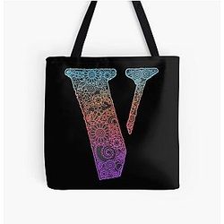 Vlone and floral motifs , cool V All Over Print Tote Bag